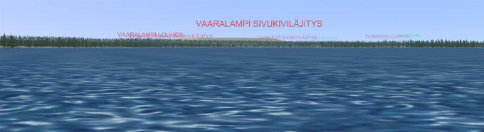 16X124912.WP2 377 Kuva 16-31. Indeksikartta: Virtuaalimalliaineistosta otettujen näkymäkuvien (Kuva 16-32 Kuva 16-38) kuvauspisteet ja suunnat.