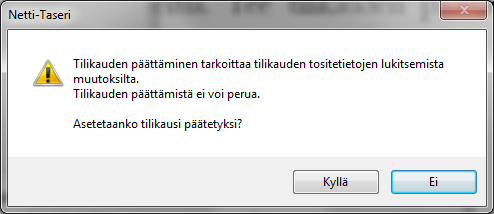 Miten asetan tilikauden aktiiviseksi? Aktiivisella tilikaudella tarkoitetaan sitä tilikautta, jota käsitellään tai selataan tositteet ikkunassa ja jonka perusteella raportit tulostetaan.