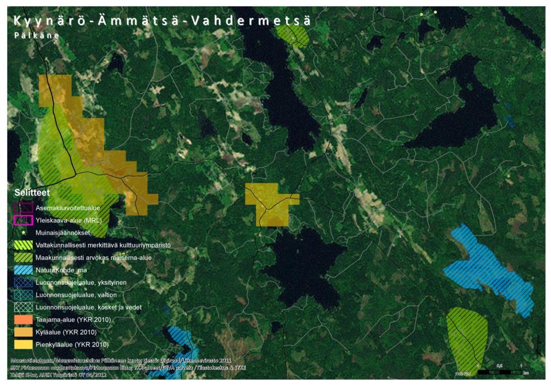 KYYNÄRÖ ÄMMÄTSÄ VAHDERMETSÄ Asukkaita noin 80 2 km säteellä Pienkylä ja maaseutuasumisen aluetta (YKR) Ei asemakaavoitettu Ei kylämerkintää