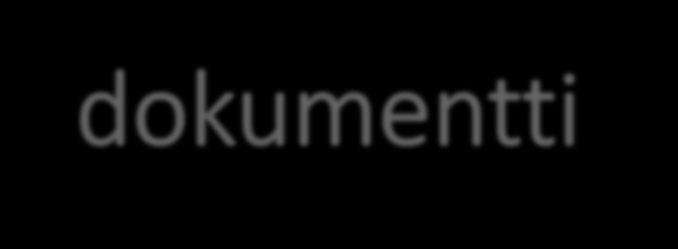 HTML-dokumentti o DOM (document object model) dokumentti (document) koostuu solmujen (nodes) hierarkiasta: elementtisolmut ja tekstisolmut <!