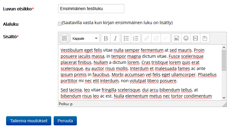 2.2.2 Kirjan lisääminen 1) Aloita valitsemalla Lisää aktiviteetti tai aineisto -valikosta Kirja. 2) Kirjoita kirjalle nimi halutessasi kuvaus.