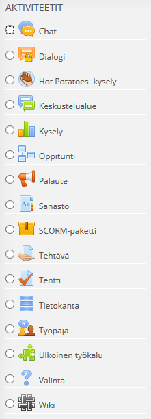 Upota Avaa Ponnahdusikkunassa Kohde upotetaan Moodle-sivulle, jolla näytetään haluttaessa myös kirjoittamasi nimi ja kuvaus.