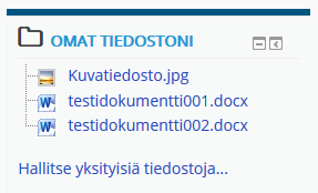 1.1 Oma kotisivu Jokaisella käyttäjällä on oma kotisivu Moodlessa. Kotisivusi löytyy Navigointilohkosta nimellä Katsaus kursseistani ja Www-osoitteesta http://moodle.saimia.fi/amk/my.