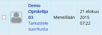 2.4.5 Tenttisuoritusten tarkastelu ja arviointi Voit tarkastella suorituksia tenttisivulla olevasta Suorituksialinkistä. Saat yhteenvedon kaikista suorituksista.