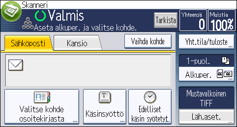 6. Skannaus Lähetysasetusten määrittäminen 1. Paina [Lähetysasetukset]. 2.