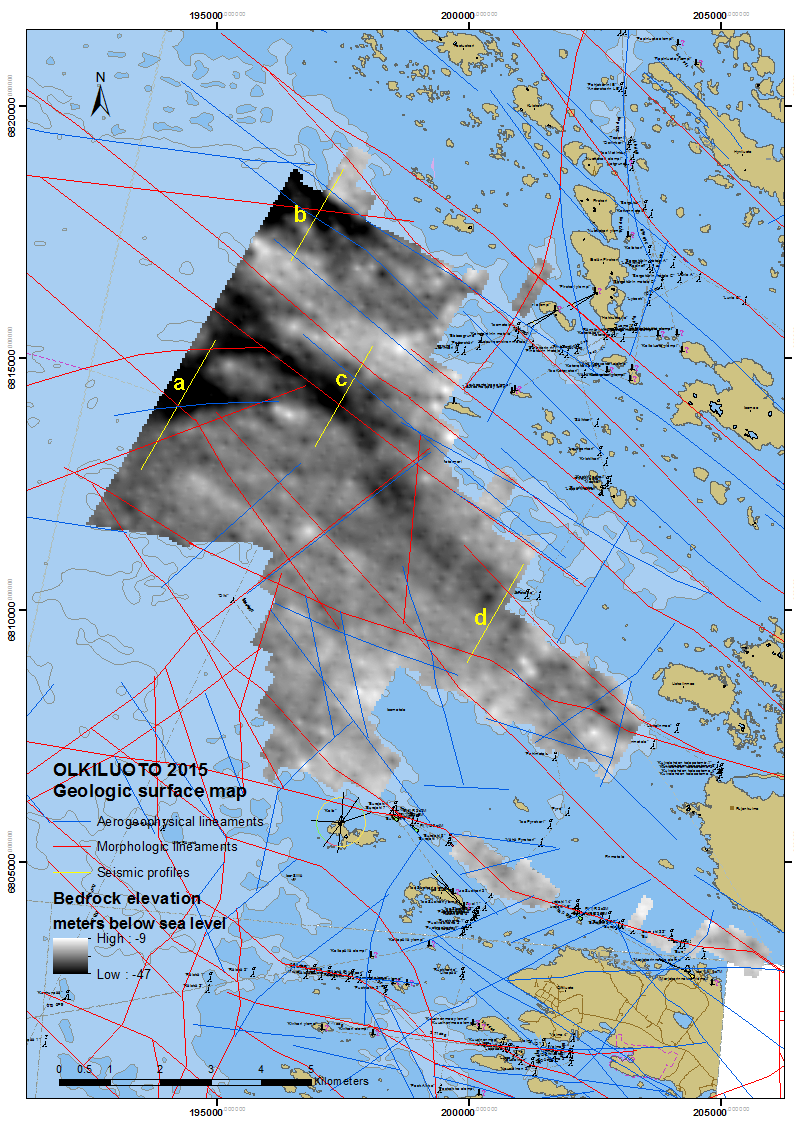 9 Figure 3. Bedrock elevation map at Olkiluoto survey area, 29.9. - 7.10. 2015.