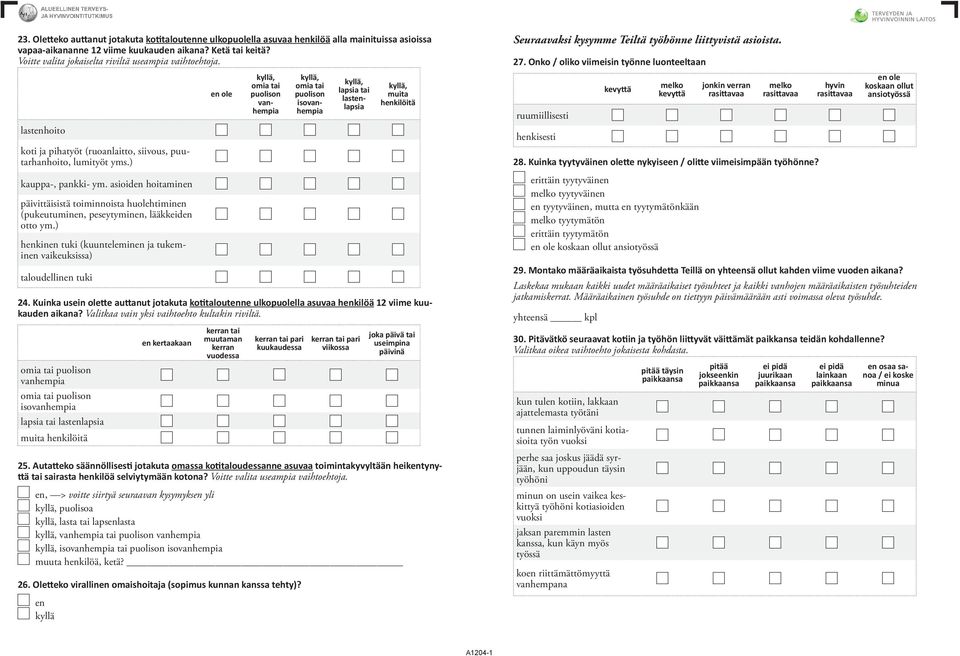 asioid hoitamin päivittäisistä toiminnoista huolehtimin (pukeutumin, peseytymin, lääkkd otto ym.