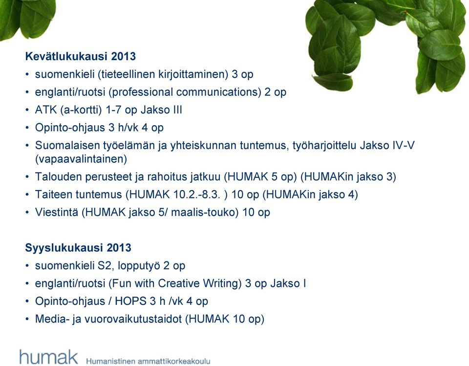 (HUMAK 5 op) (HUMAKin jakso 3)
