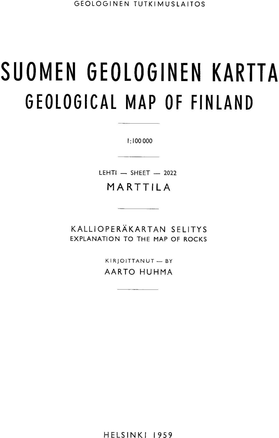 2022 MARTTILA KALLIOPERAKARTAN SELITYS EXPLANATION TO