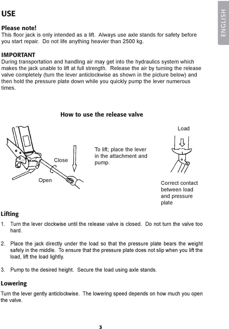 Release the air by turning the release valve completely (turn the lever anticlockwise as shown in the picture below) and then hold the pressure plate down while you quickly pump the lever numerous