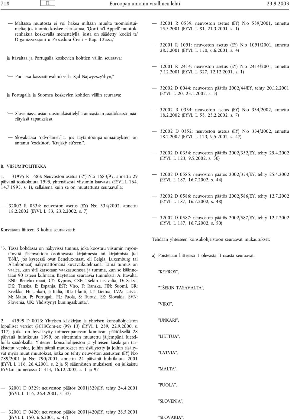 Organizzazzjoni u Proċedura Ċivili Kap.