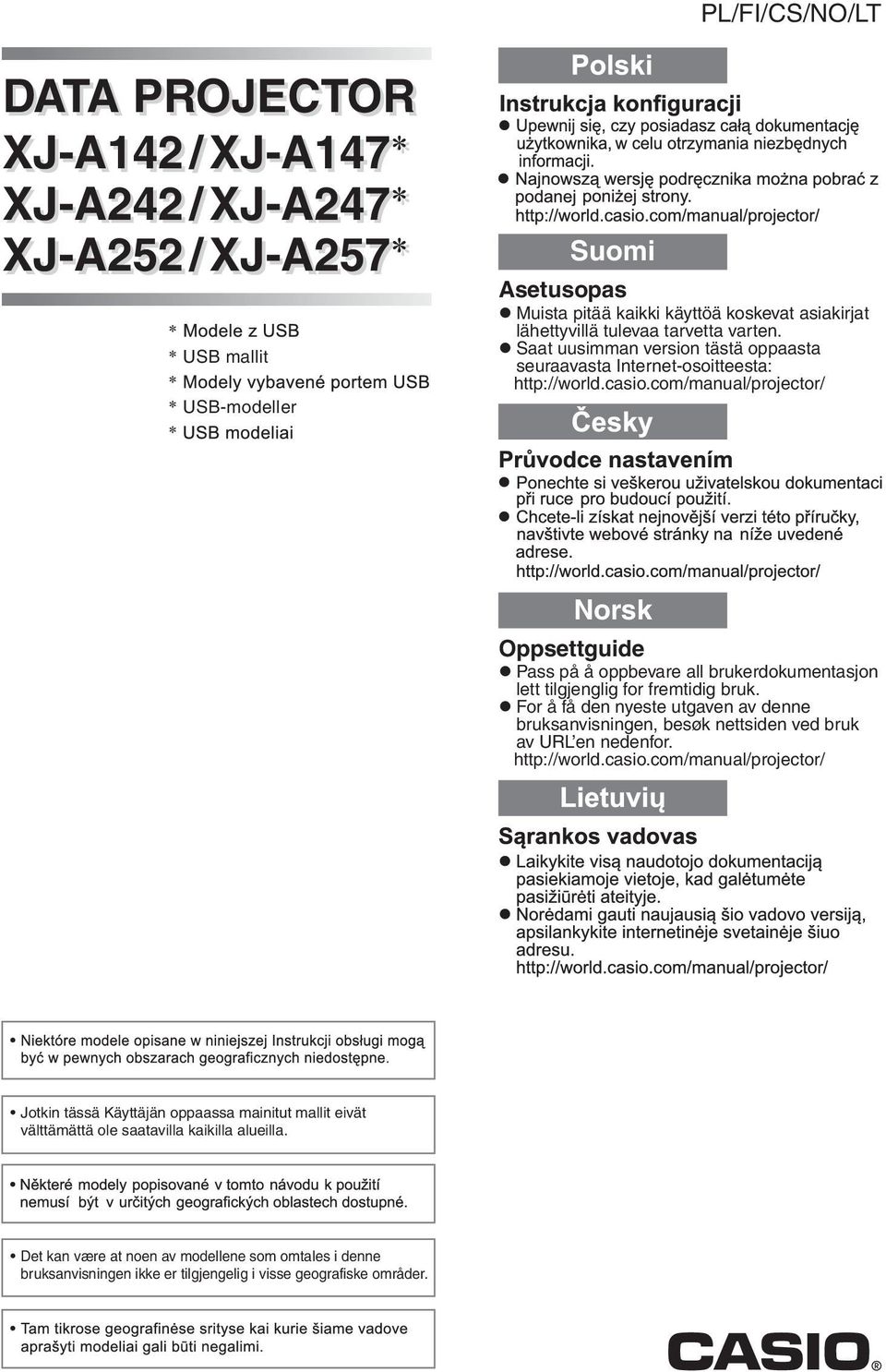 com/manual/projector/ Norsk Oppsettguide Pass på å oppbevare all brukerdokumentasjon lett tilgjenglig for fremtidig bruk.