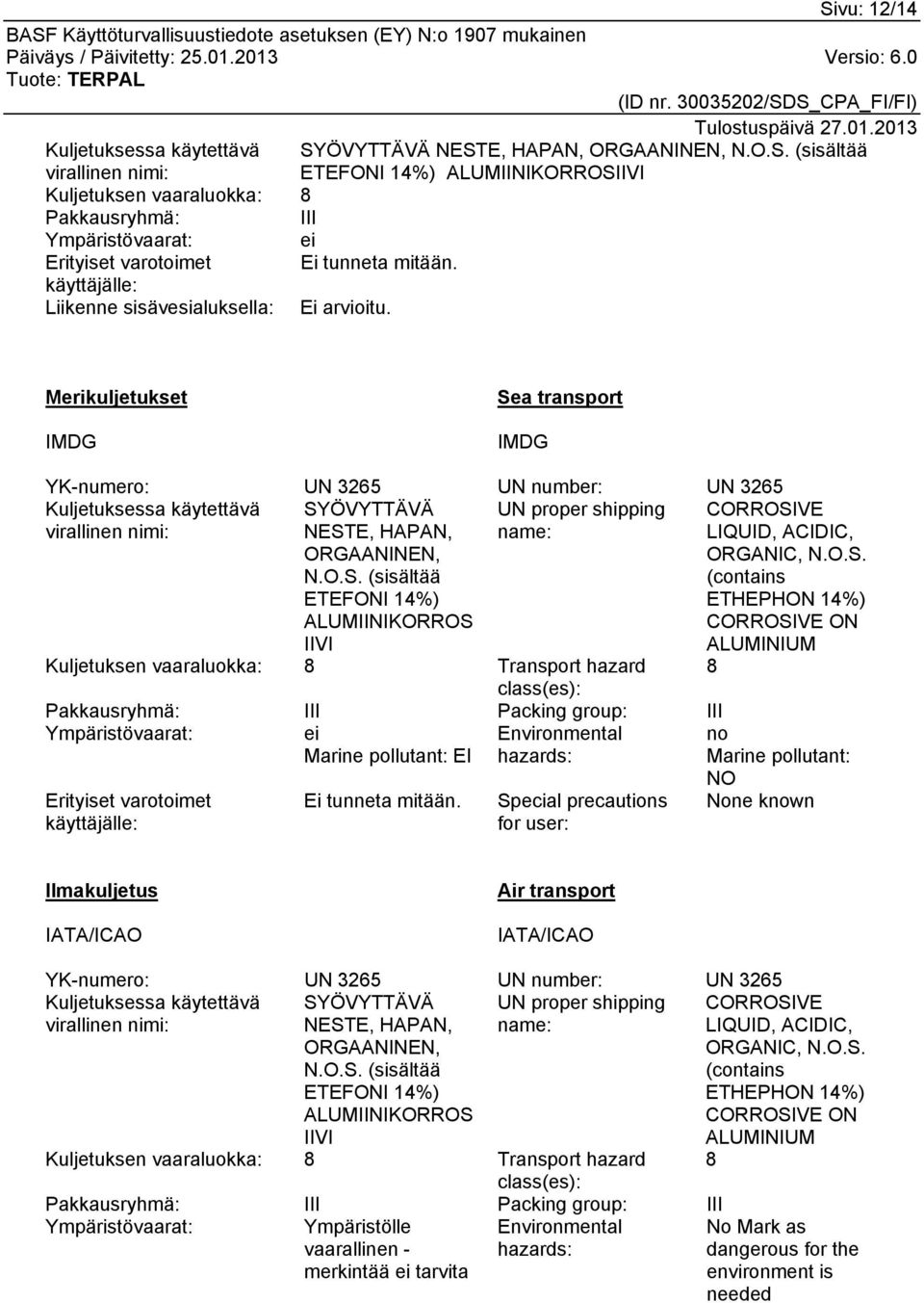 Merikuljetukset IMDG Se