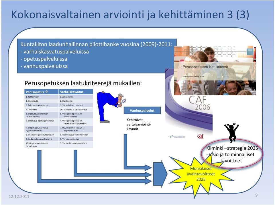 Perusopetuksen laatukriteerejä mukaillen: Vanhuspalvelut Kehittävät vertaisarviointikäynnit