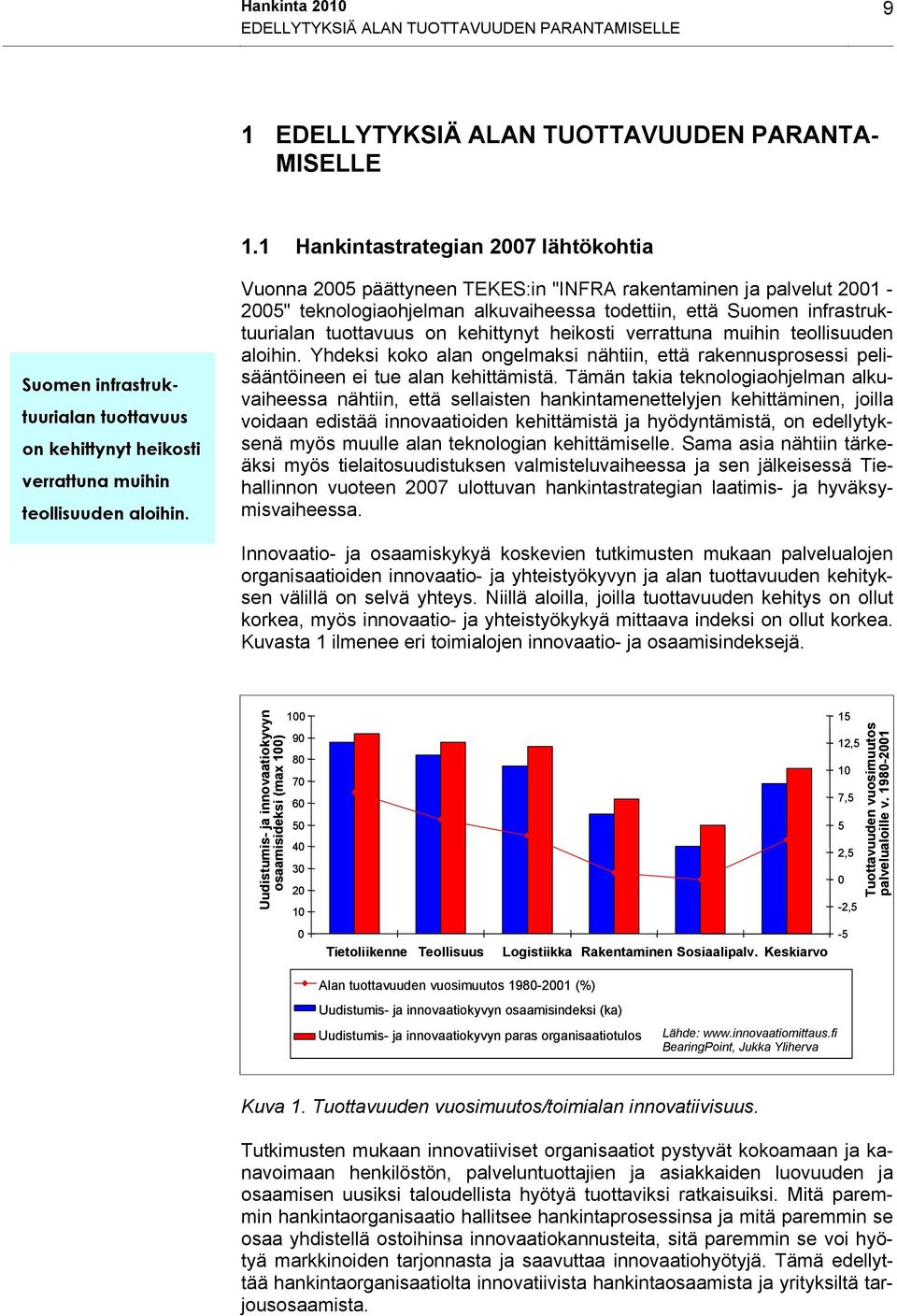 Vuonna 2005 päättyneen TEKES:in "INFRA rakentaminen ja palvelut 2001-2005" teknologiaohjelman alkuvaiheessa todettiin, että Suomen infrastruktuurialan tuottavuus on kehittynyt heikosti verrattuna