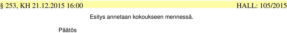 Esitys annetaan