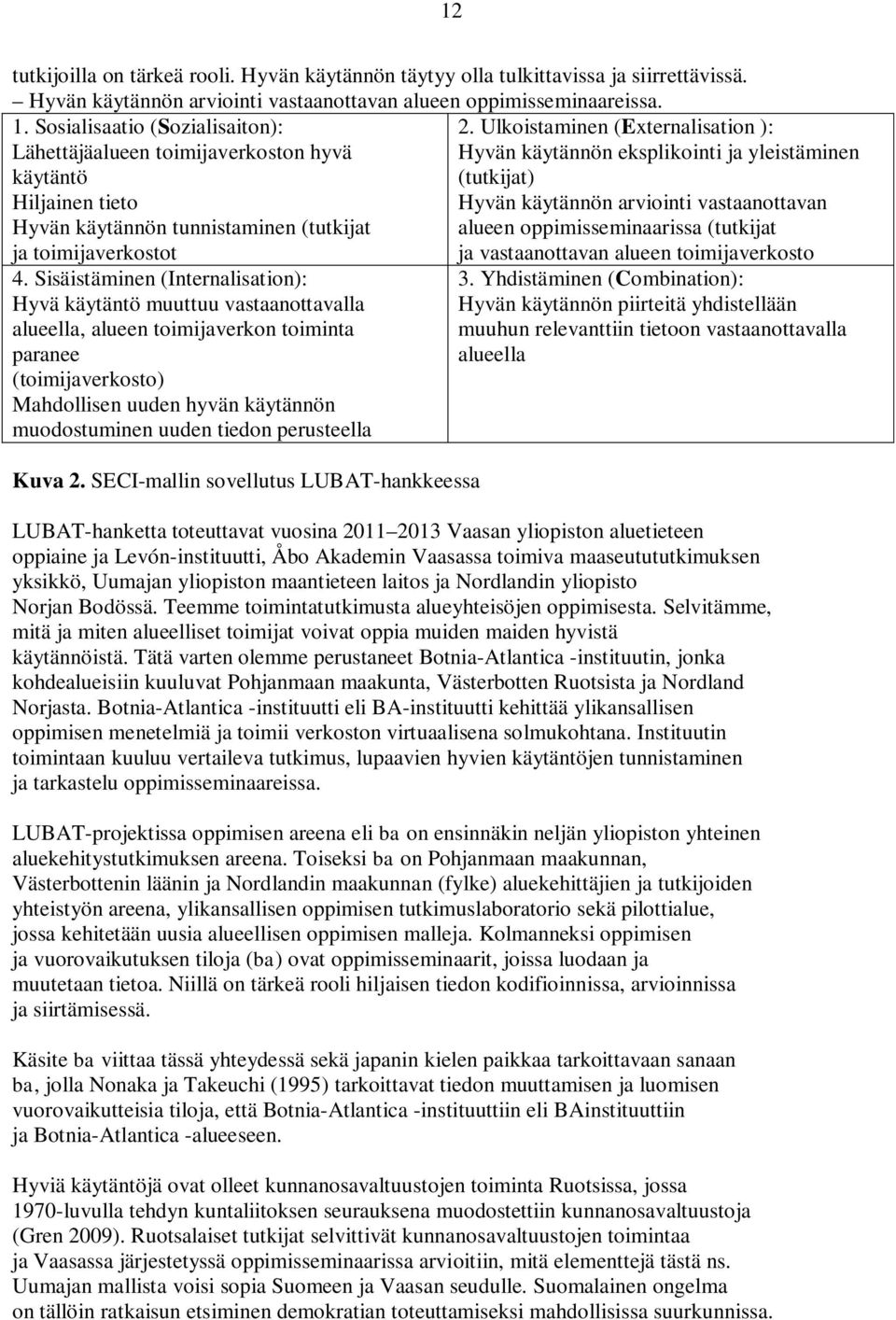 käytännön tunnistaminen (tutkijat alueen oppimisseminaarissa (tutkijat ja toimijaverkostot ja vastaanottavan alueen toimijaverkosto 4.