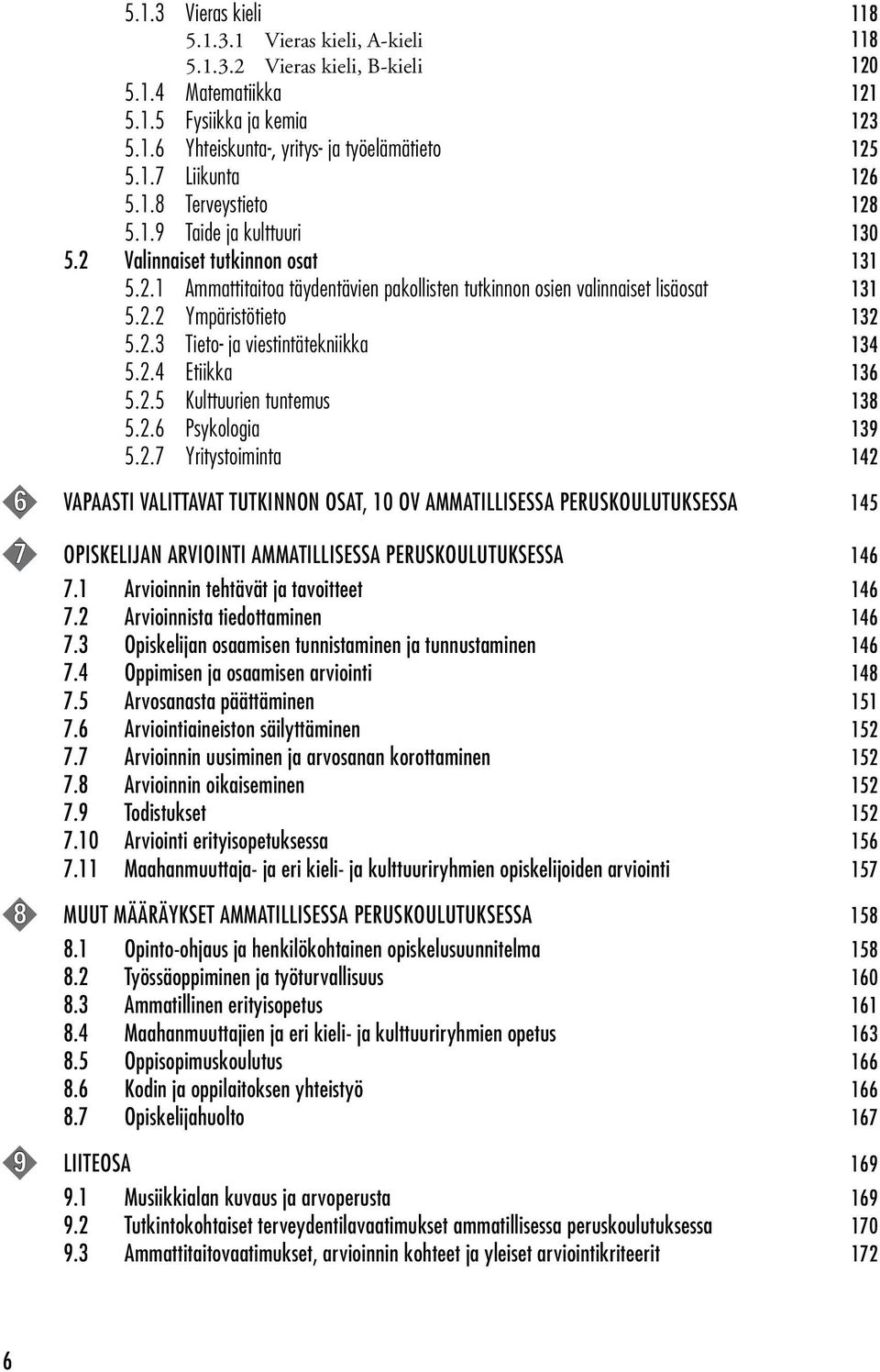 2.4 Etiikka 136 5.2.5 Kulttuurien tuntemus 138 5.2.6 Psykologia 139 5.2.7 Yritystoiminta 142 6 VAPAASTI VALITTAVAT TUTKINNON OSAT, 10 OV AMMATILLISESSA PERUSKOULUTUKSESSA 145 7 OPISKELIJAN ARVIOINTI AMMATILLISESSA PERUSKOULUTUKSESSA 146 7.