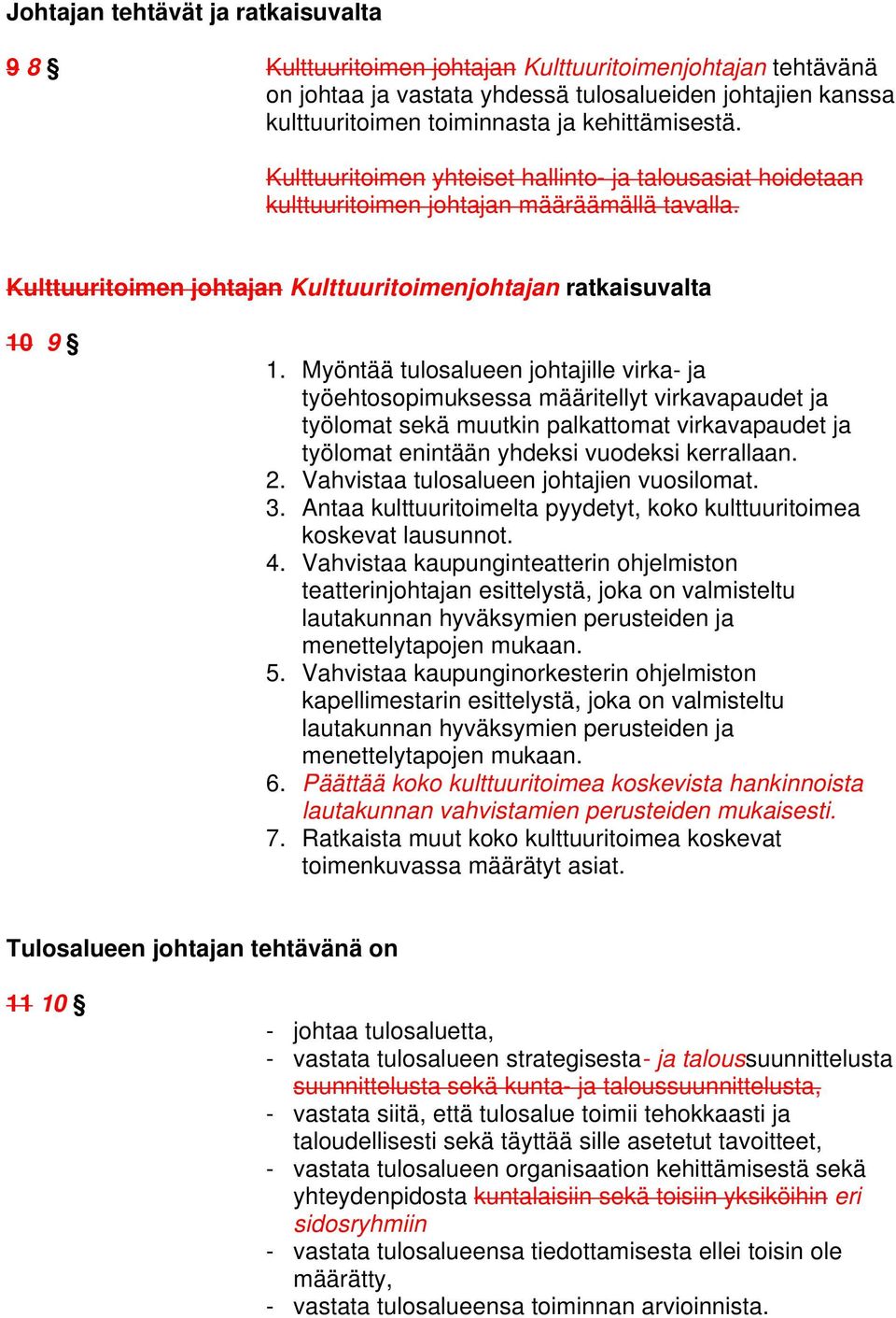 Myöntää tulosalueen johtajille virka- ja työehtosopimuksessa määritellyt virkavapaudet ja työlomat sekä muutkin palkattomat virkavapaudet ja työlomat enintään yhdeksi vuodeksi kerrallaan. 2.