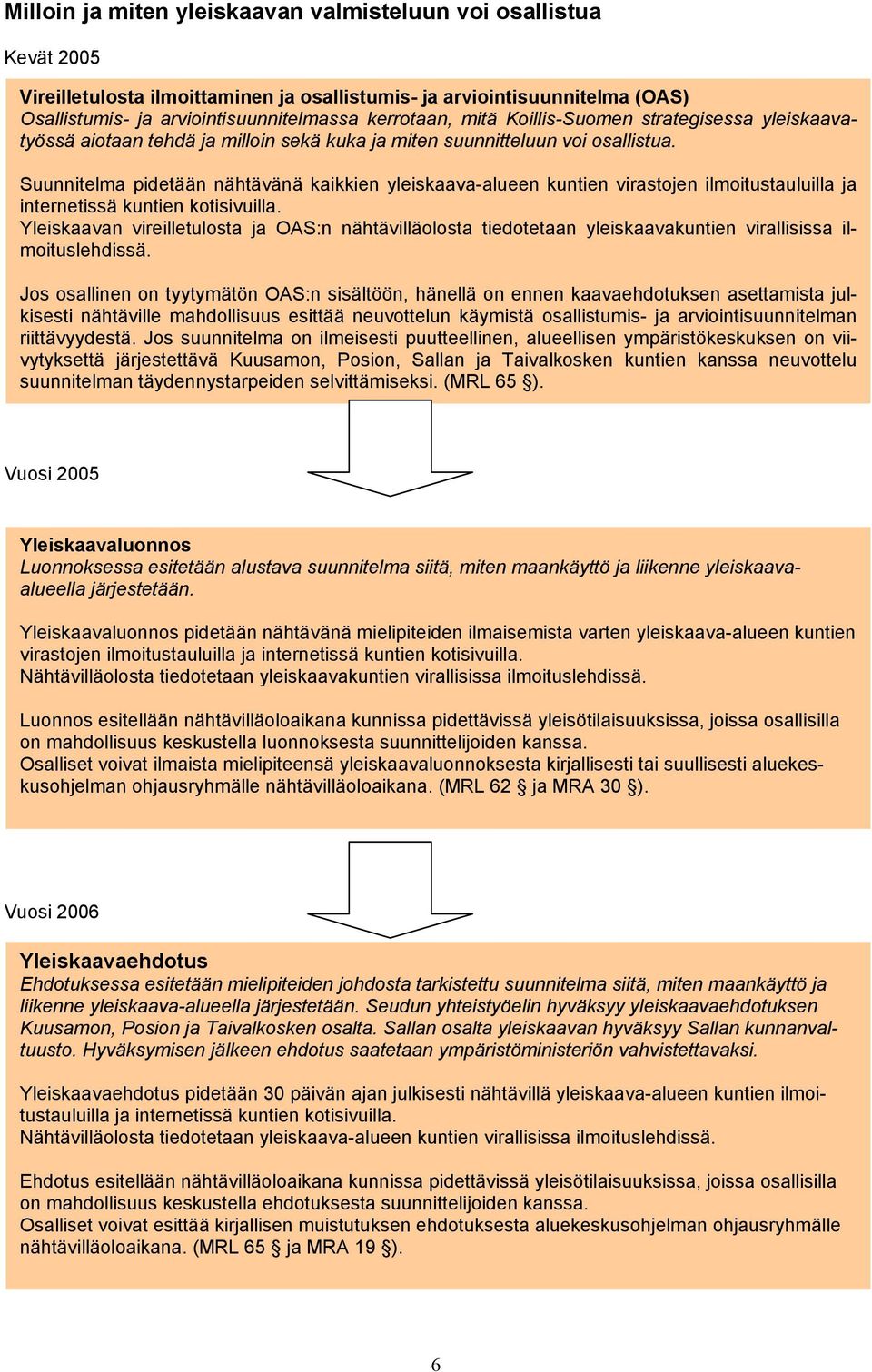 Suunnitelma pidetään nähtävänä kaikkien yleiskaava-alueen kuntien virastojen ilmoitustauluilla ja internetissä kuntien kotisivuilla.