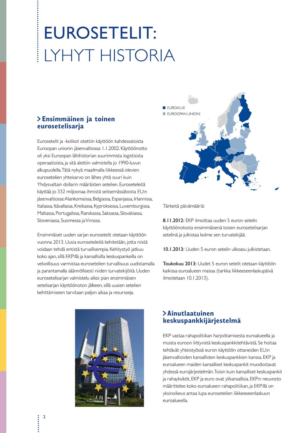 Tätä nykyä maailmalla liikkeessä olevien eurosetelien yhteisarvo on lähes yhtä suuri kuin Yhdysvaltain dollarin määräisten setelien.