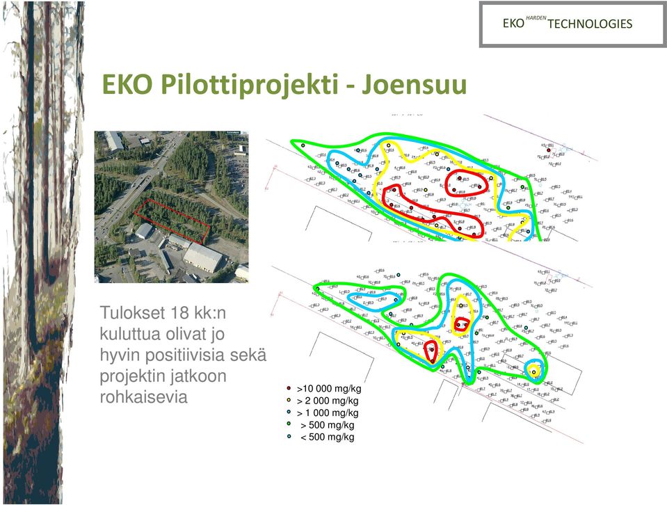 positiivisia sekä projektin jatkoon rohkaisevia >10 000 mg/kg > 2