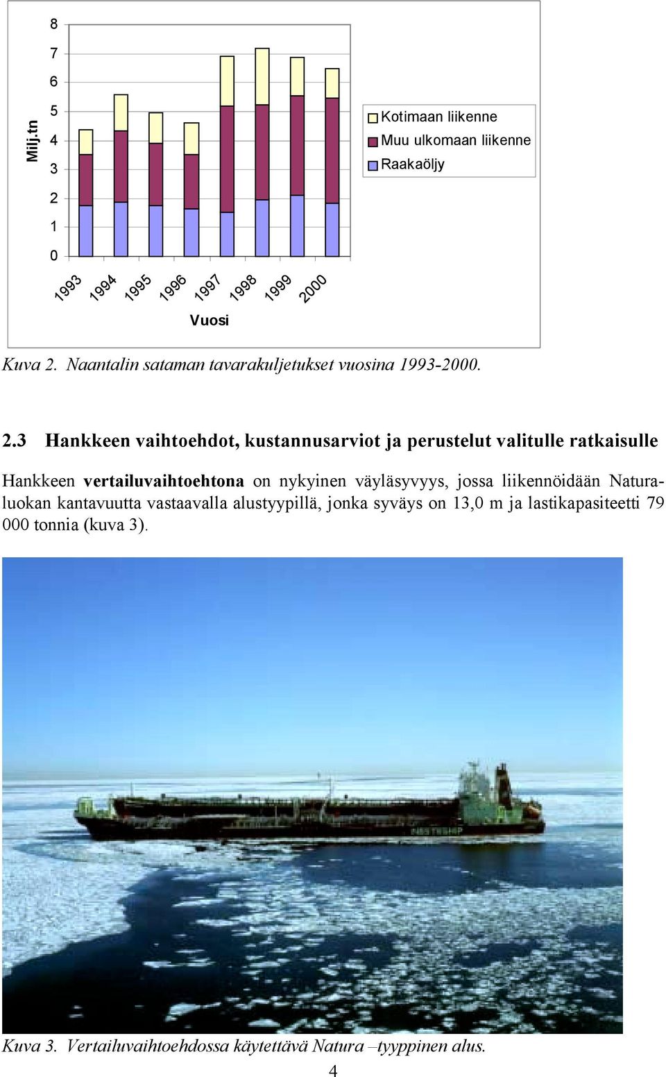 3 Hankkeen vaihtoehdot, kustannusarviot ja perustelut valitulle ratkaisulle Hankkeen vertailuvaihtoehtona on nykyinen väyläsyvyys,