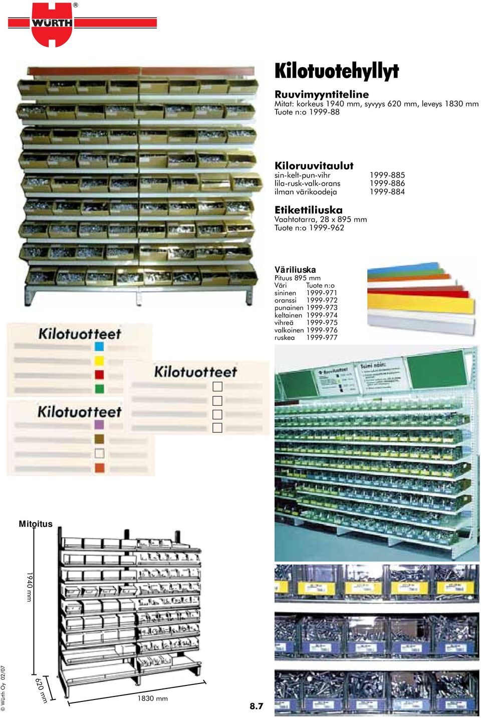 Vaahtotarra, 28 x 895 mm Tuote n:o 1999-962 Väriliuska Pituus 895 mm Väri Tuote n:o sininen 1999-971 oranssi 1999-972