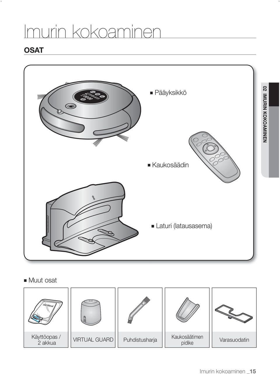 osat Käyttöopas / 2 akkua VIRTUAL GUARD