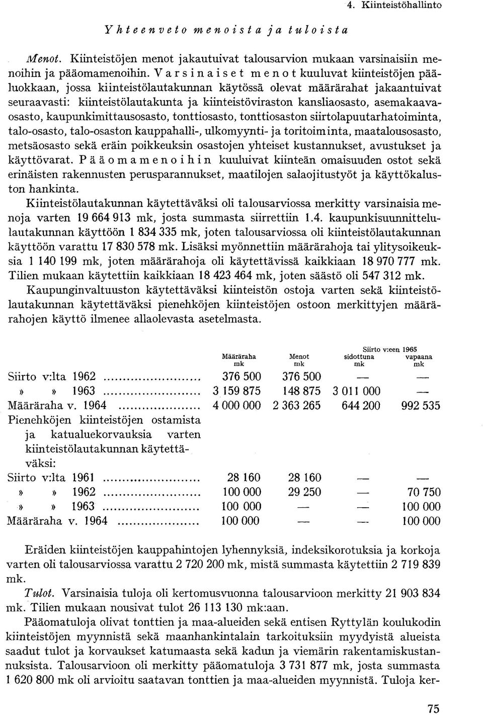 asemakaavaosasto, kaupunkimittausosasto, tonttiosasto, tonttiosaston siirtolapuutarhatoiminta, talo-osasto, talo-osaston kauppahalli-, ulkomyynti- ja toritoiminta, maatalousosasto, metsäosasto sekä