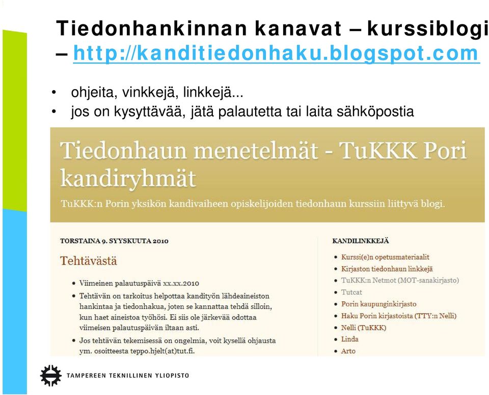 com ohjeita, vinkkejä, linkkejä.