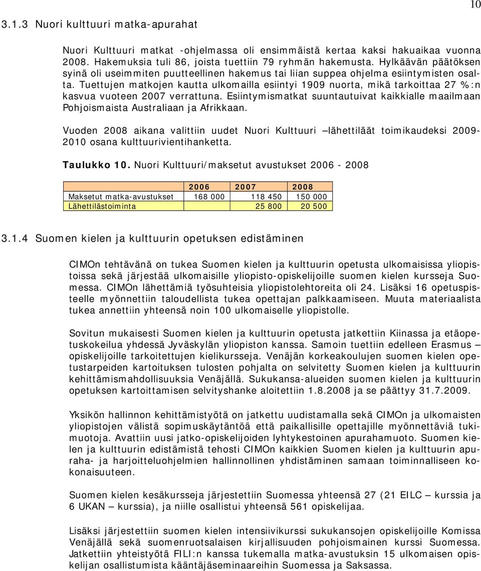 Tuettujen matkojen kautta ulkomailla esiintyi 1909 nuorta, mikä tarkoittaa 27 %:n kasvua vuoteen 2007 verrattuna.