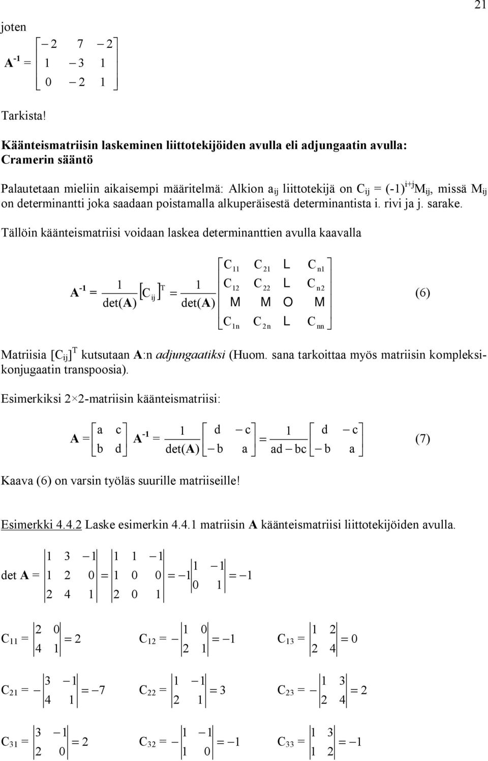 determitti jok sd poistmll lkuperäisestä determitist i. rivi j j. srke.