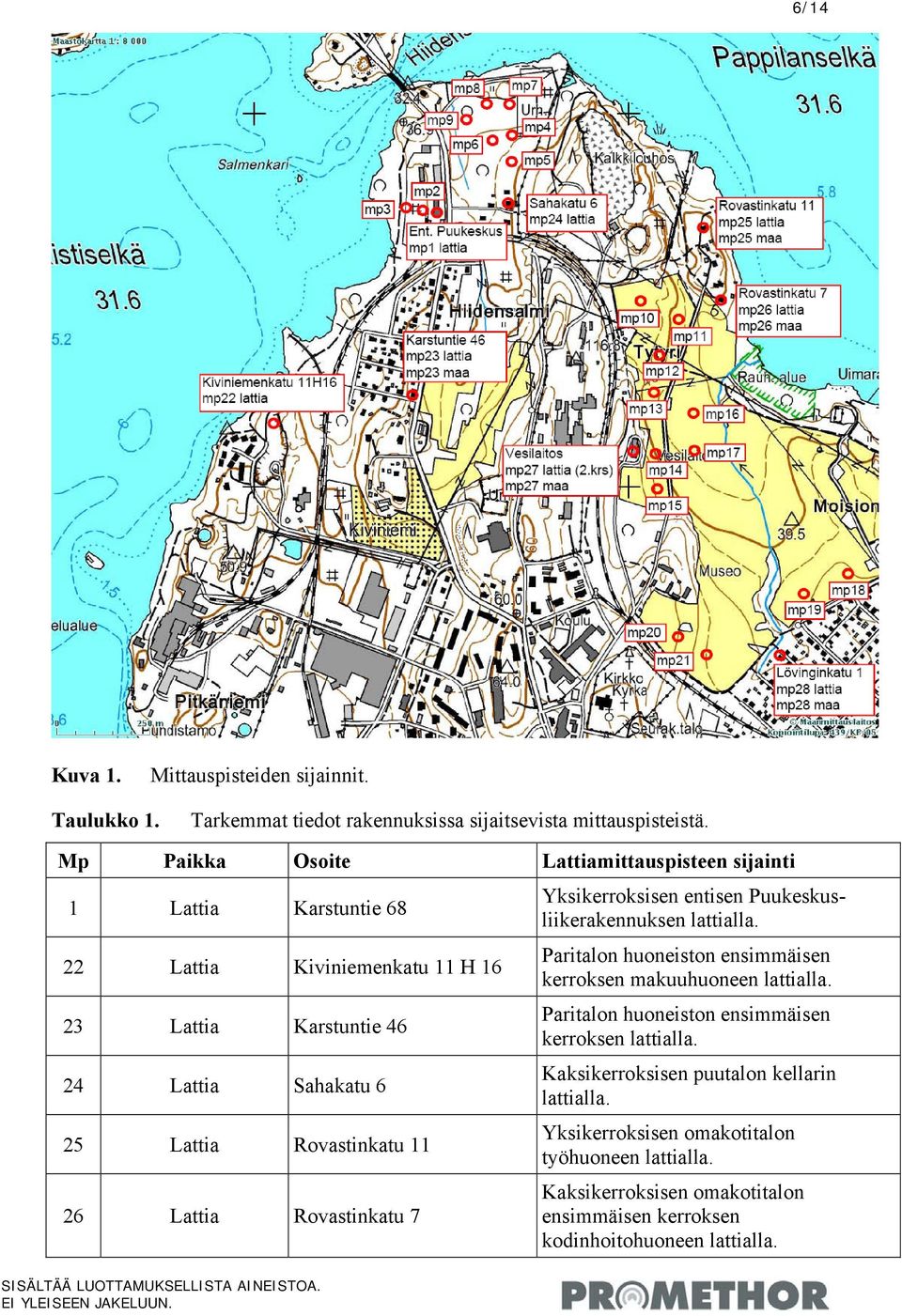 22 Lattia Kiviniemenkatu 11 H 16 Paritalon huoneiston ensimmäisen kerroksen makuuhuoneen lattialla.