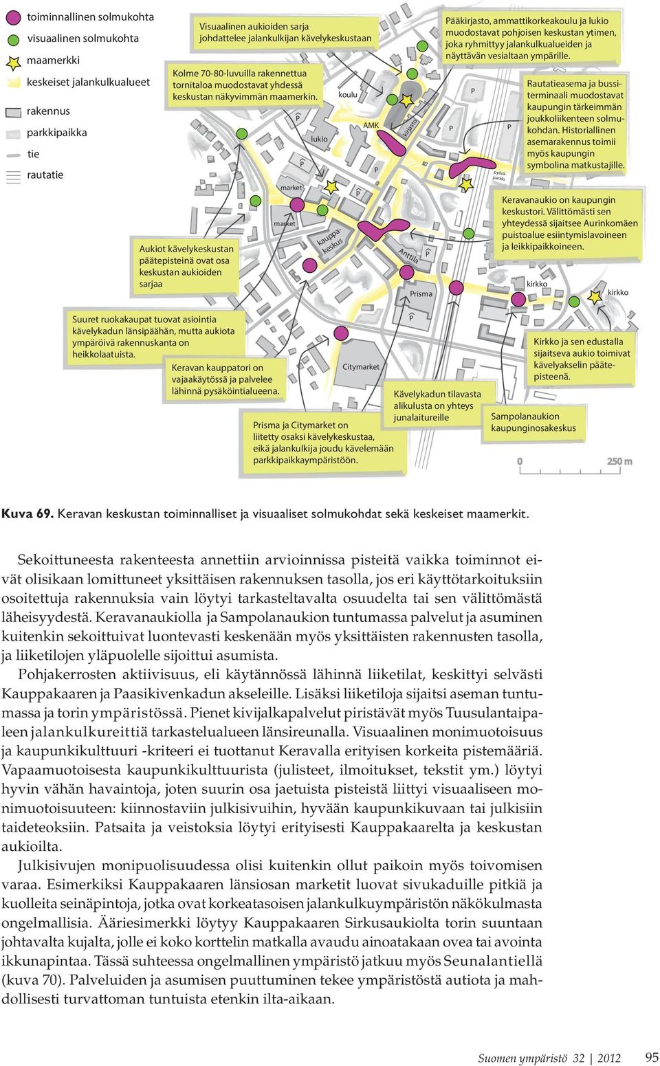 rkennus kir js to keskeiset jlnkulkulueet eli ken ttä mmerkki AMK prkkipikk lukio tie ruttie Aukiot kävelykeskustn päätepisteinä ovt os keskustn ukioiden srj pyöräprkki mfi p up k skus ke An ttil