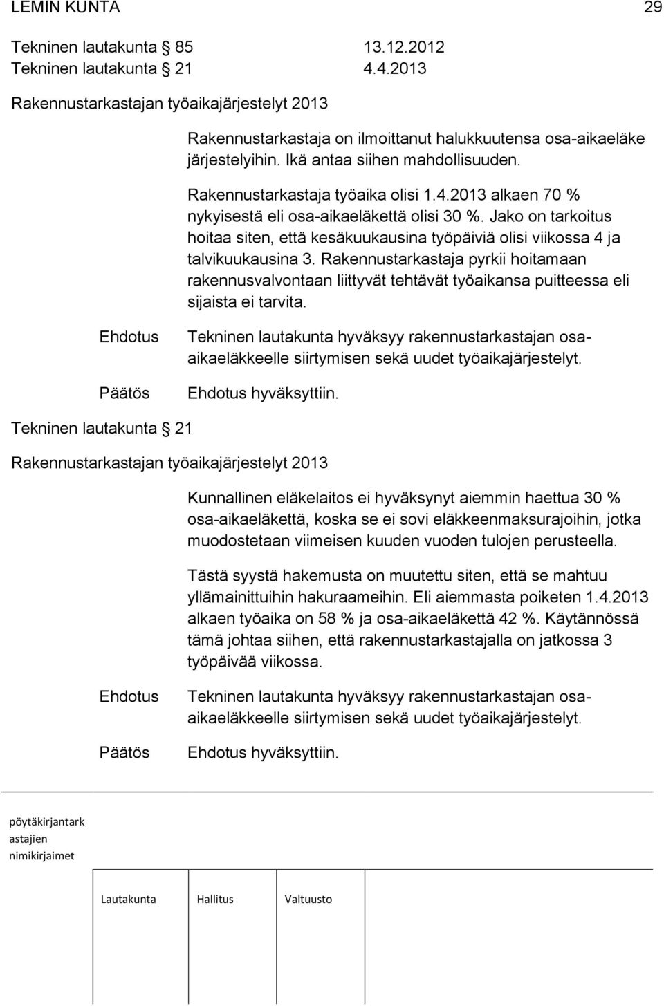 Jako on tarkoitus hoitaa siten, että kesäkuukausina työpäiviä olisi viikossa 4 ja talvikuukausina 3.