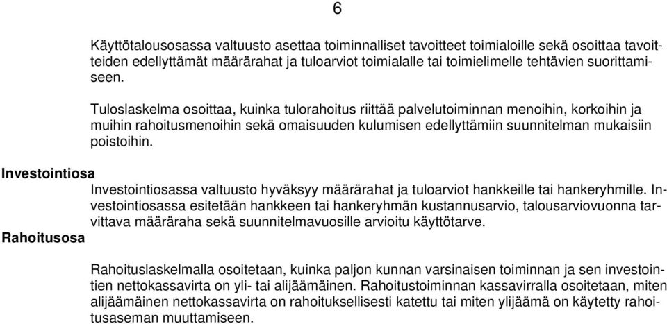 Investointiosa Investointiosassa valtuusto hyväksyy määrärahat ja tuloarviot hankkeille tai hankeryhmille.