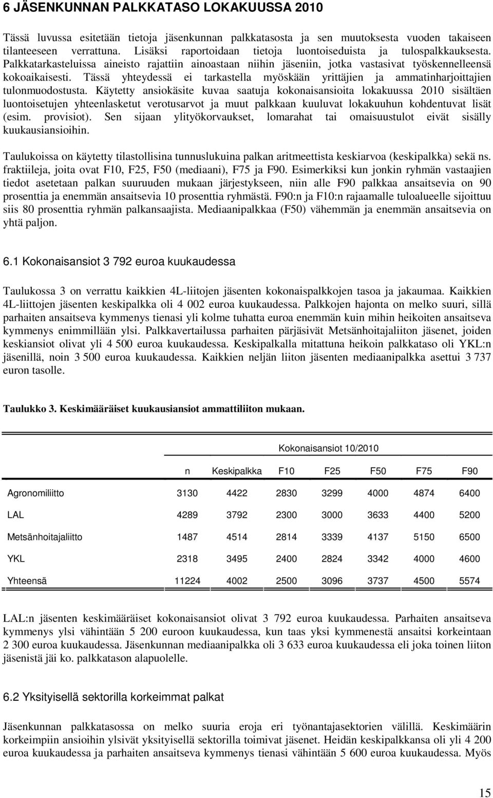 Tässä yhteydessä ei tarkastella myöskään yrittäjien ja ammatinharjoittajien tulonmuodostusta.