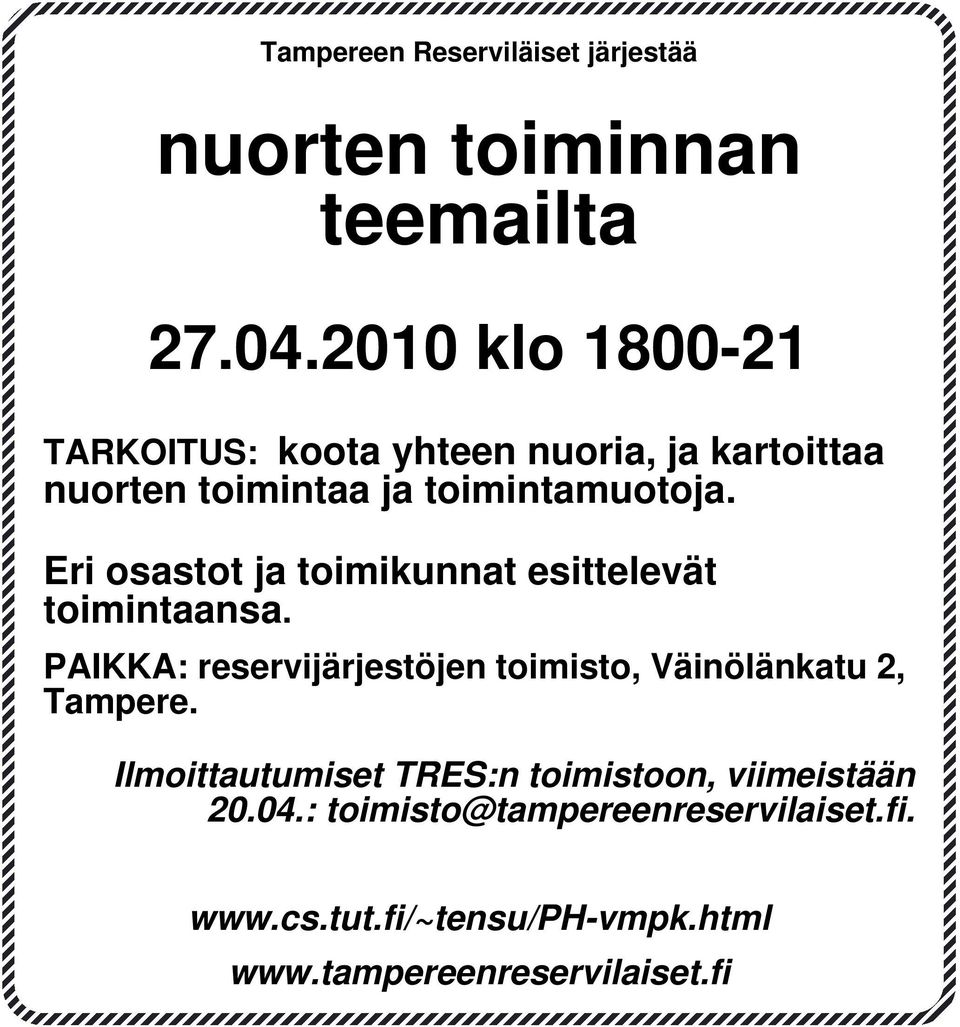Eri osastot ja toimikunnat esittelevät toimintaansa.