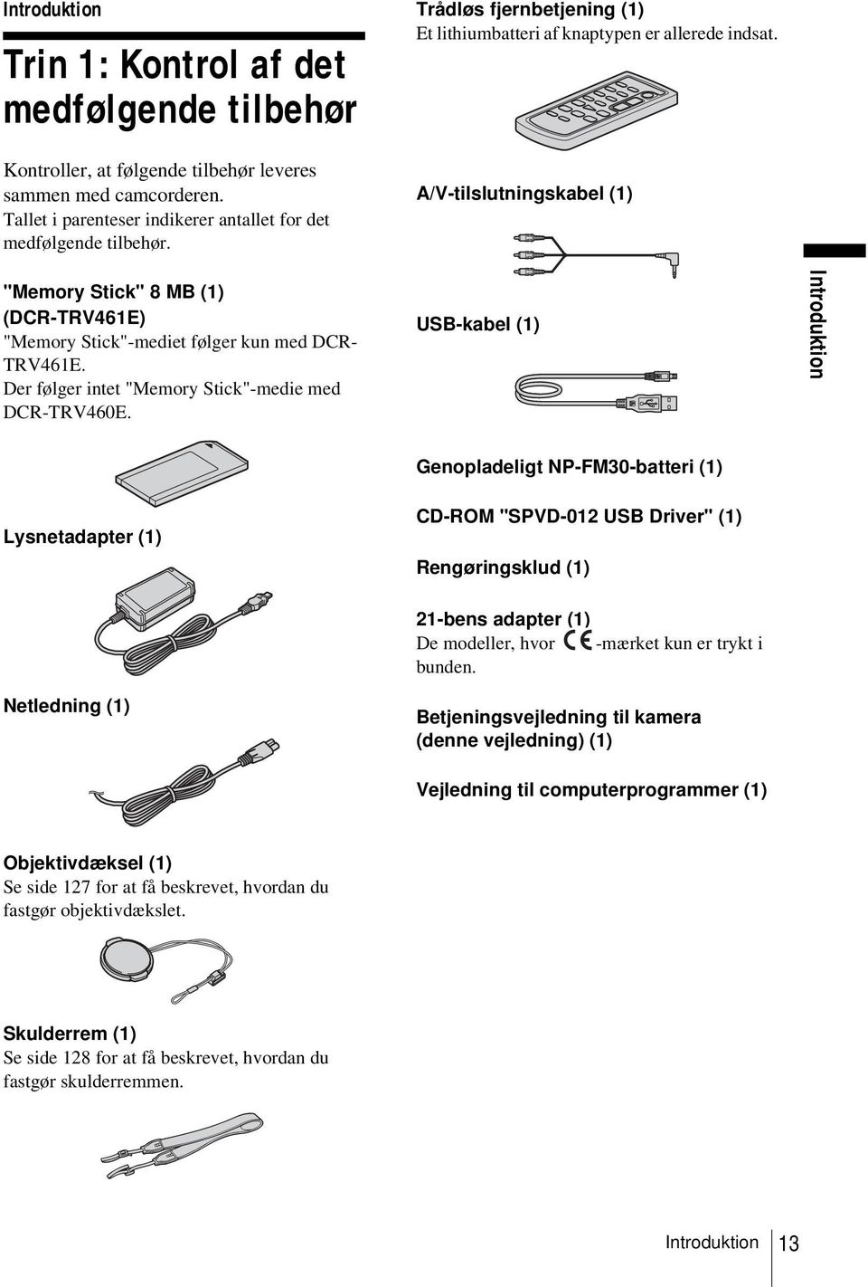 Der følger intet "Memory Stick"-medie med DCR-TRV460E.