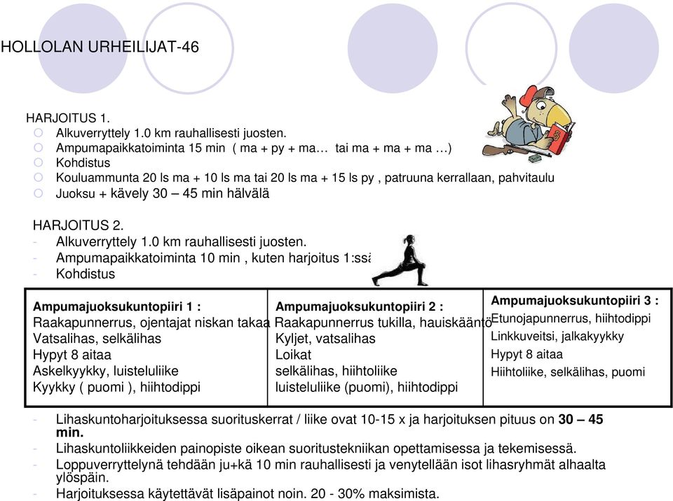 HARJOITUS - Alkuverryttely 0 km rauhallisesti juosten.