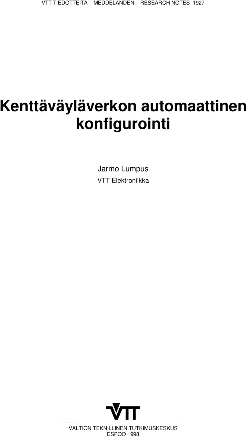 konfigurointi Jarmo Lumpus VTT