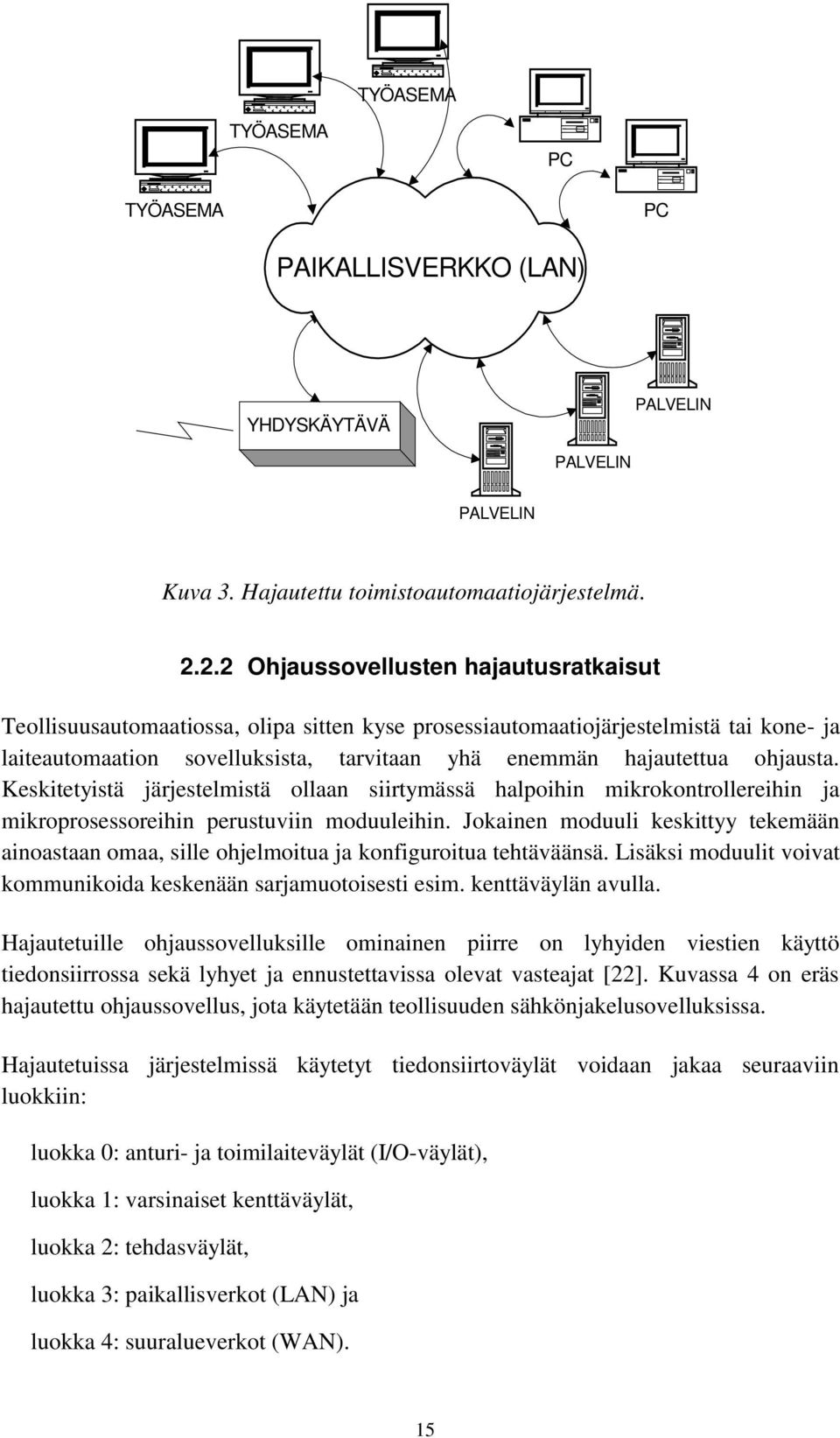 ohjausta. Keskitetyistä järjestelmistä ollaan siirtymässä halpoihin mikrokontrollereihin ja mikroprosessoreihin perustuviin moduuleihin.