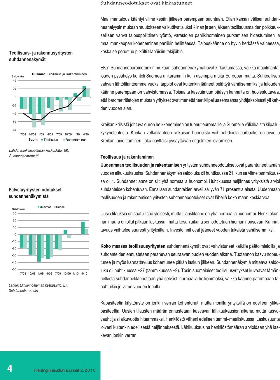 purkamisen hidastuminen ja maailmankaupan koheneminen paniikin hellittäessä.