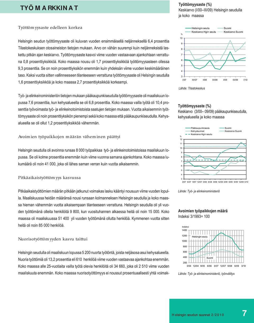 Koko maassa nousu oli 1,7 prosenttiyksikköä työttömyysasteen ollessa 9,3 prosenttia. Se on noin prosenttiyksikön enemmän kuin yhdeksän viime vuoden keskimääräinen taso.