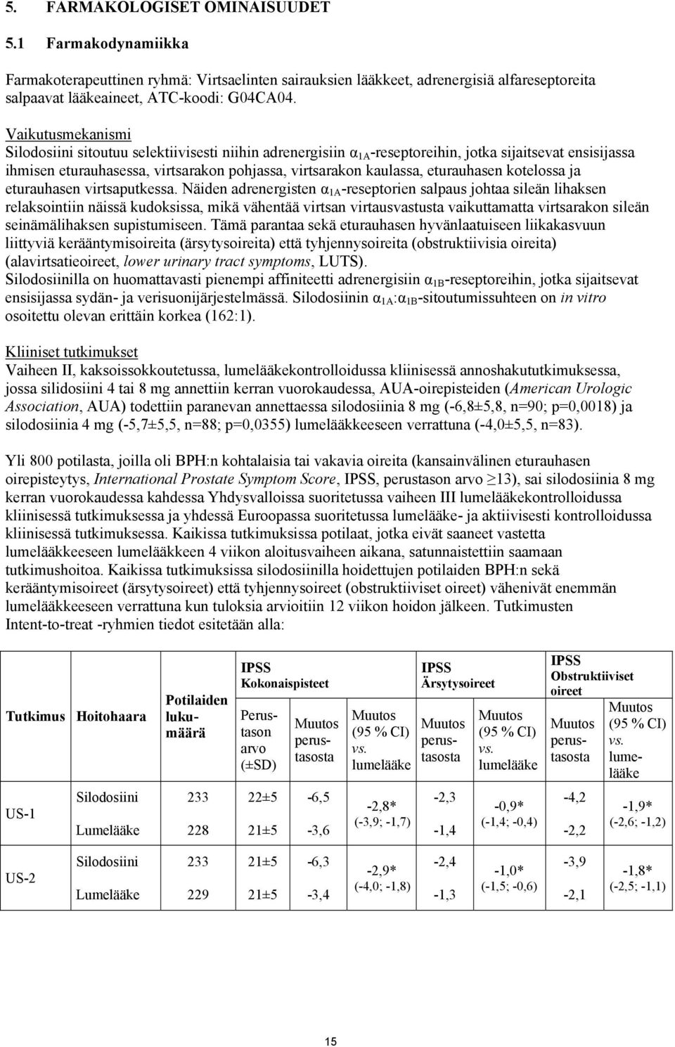 eturauhasen kotelossa ja eturauhasen virtsaputkessa.