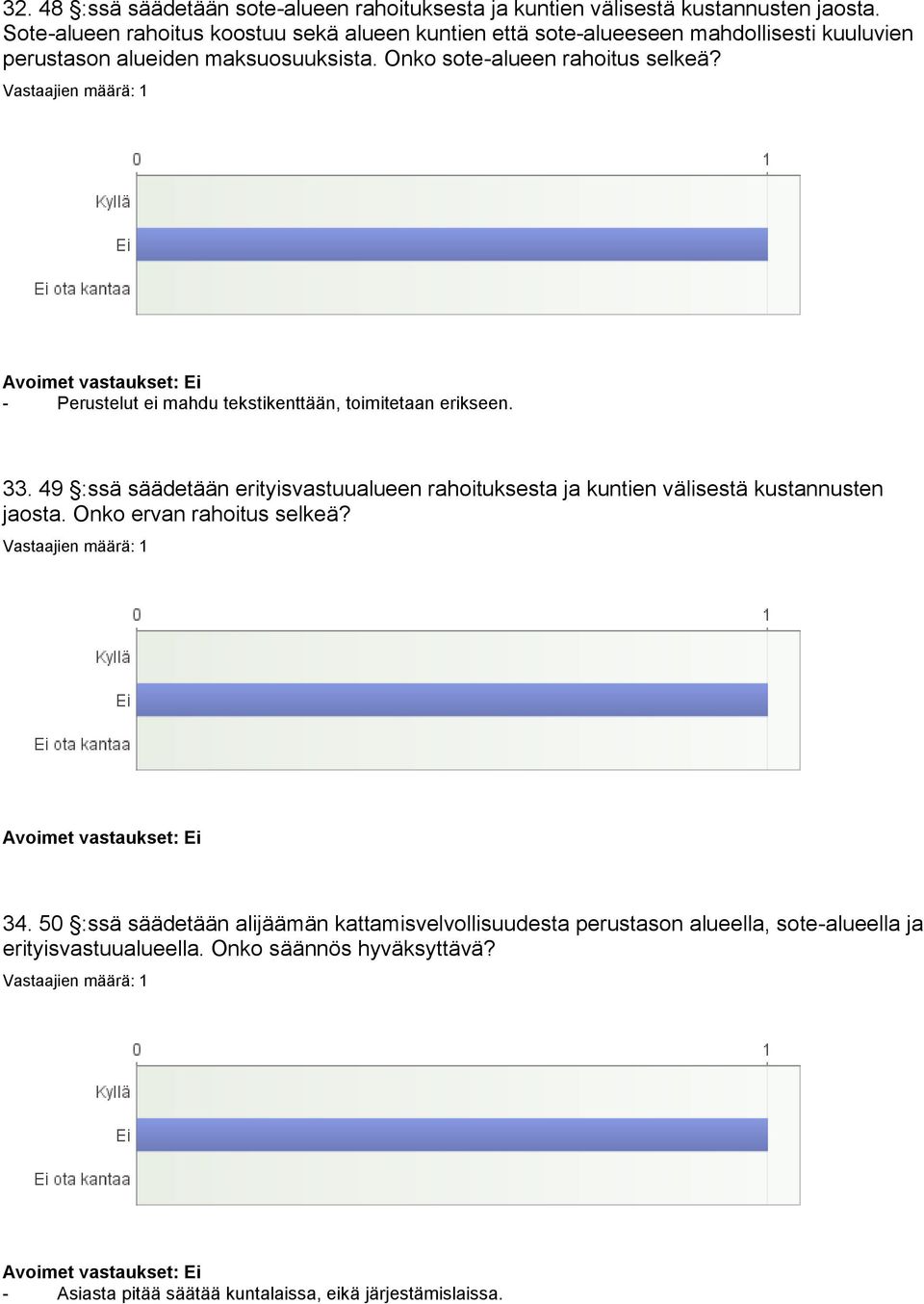 Onko sote-alueen rahoitus selkeä?. 33. 49 :ssä säädetään erityisvastuualueen rahoituksesta ja kuntien välisestä kustannusten jaosta.