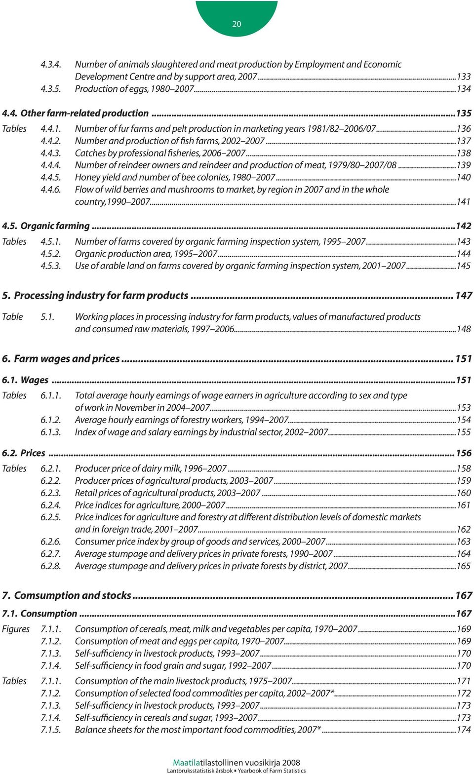 ..138 4.4.4. Number of reindeer owners and reindeer and production of meat, 1979/80 2007/08...139 4.4.5. Honey yield and number of bee colonies, 1980 2007...140 4.4.6.