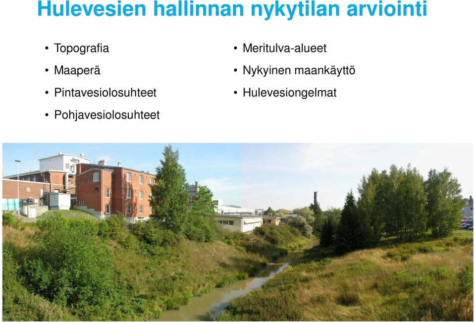 Pintavesiolosuhteet Meritulva-alueet