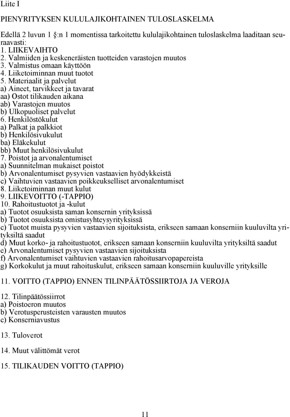 Materiaalit ja palvelut a) Aineet, tarvikkeet ja tavarat aa) Ostot tilikauden aikana ab) Varastojen muutos b) Ulkopuoliset palvelut 6.